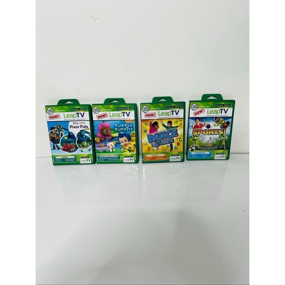 Leap Frog Leap TV Video Games Kids Educational Sports, Disney Pixar Pals, Bubble